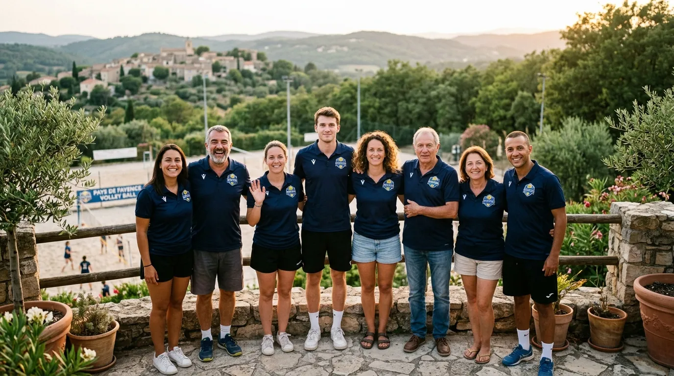 Équipe technique et bénévoles éducateurs de Pays de Fayence Volley Ball réunis avant la rentrée sportive